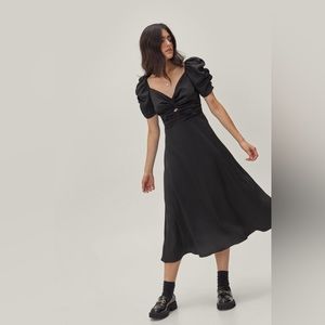 Nasty Gal Crepe Puff Sleeve Dress